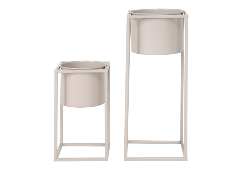 Pots de Fleurs Marla - Ensemble de 2 pots en beige gris - 9001116 - House Nordic
