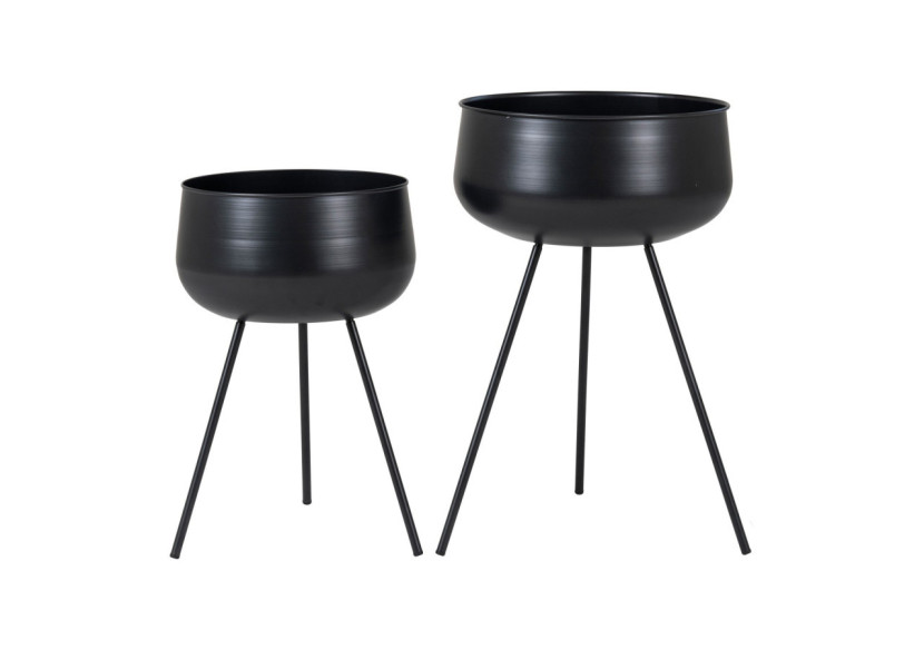 Pots de Fleurs Ardola - Ensemble de 2 pots en acier noir - 9001170 - House Nordic