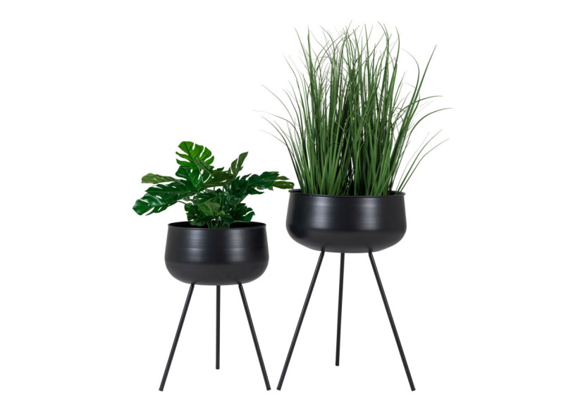 Pots de Fleurs Ardola - Ensemble de 2 pots en acier noir - 9001170 - House Nordic