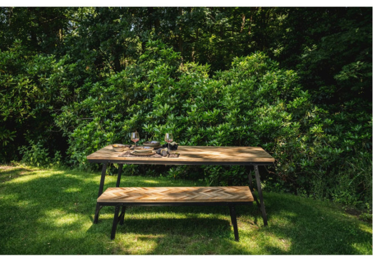 Banc Herringbone - Naturel 150 cm - INSU002N-150 - Bazar Bizar 2