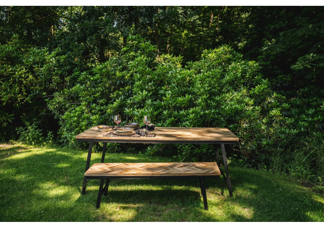 Banc Herringbone - Naturel 150 cm - INSU002N-150 - Bazar Bizar