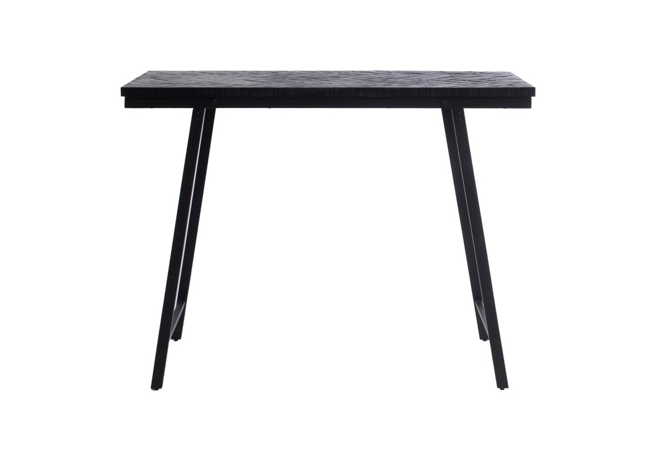 Table Haute Herringbone - Bois Teck Noir - 140cm - INSU004B - Bazar Bizar