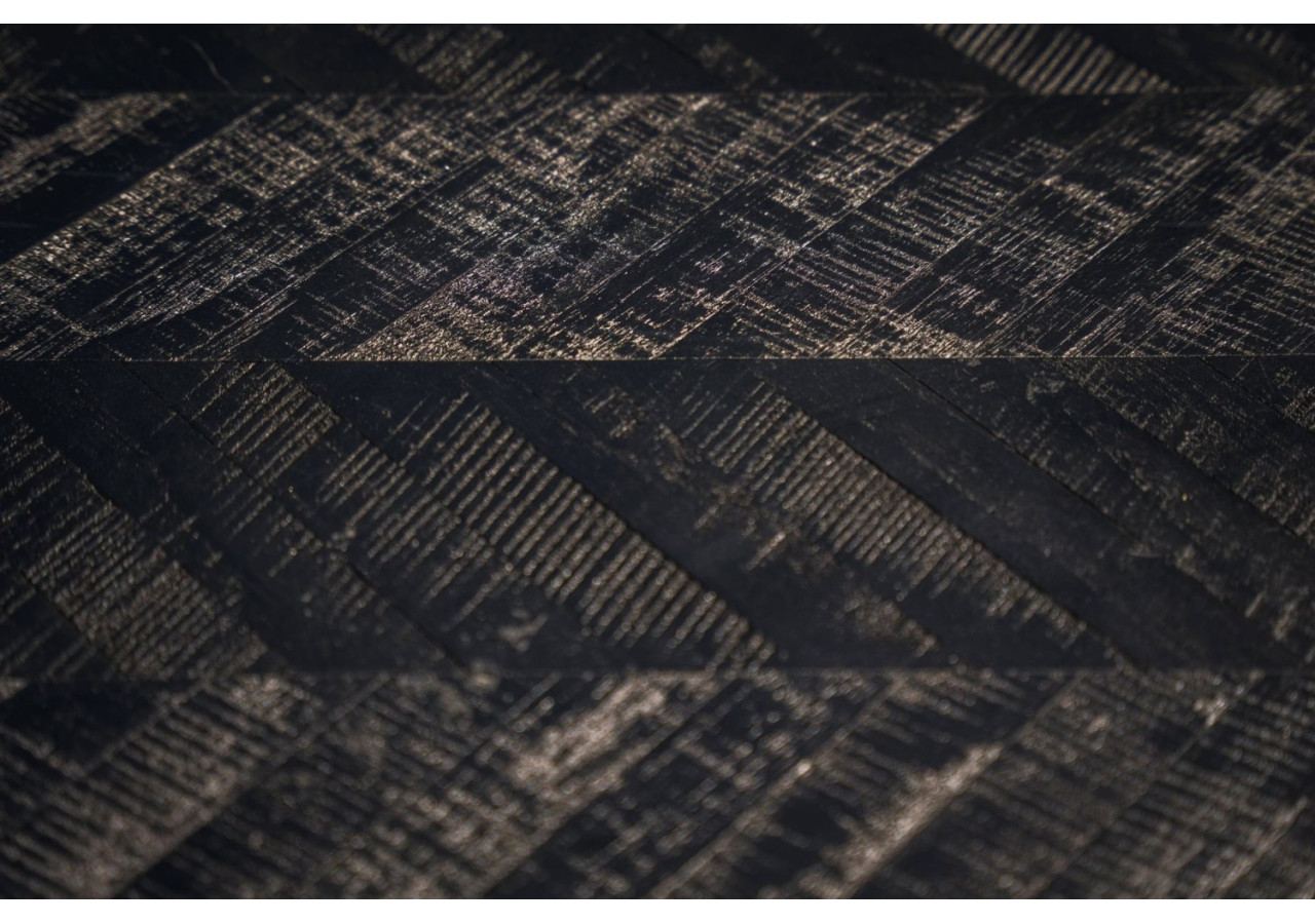Table Haute Herringbone - Bois Teck Noir - 140cm - INSU004B - Bazar Bizar