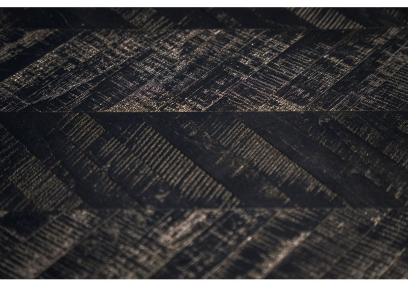 Table Haute Herringbone - Bois Teck Noir - 140cm - INSU004B - Bazar Bizar