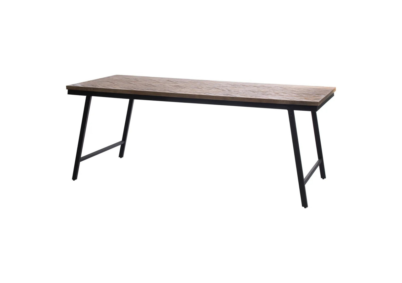 Console Herringbone - Bois Teck Naturel - INSU003N - Bazar Bizar