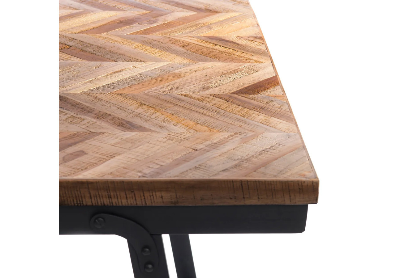 Console Herringbone - Bois Teck Naturel - INSU003N - Bazar Bizar
