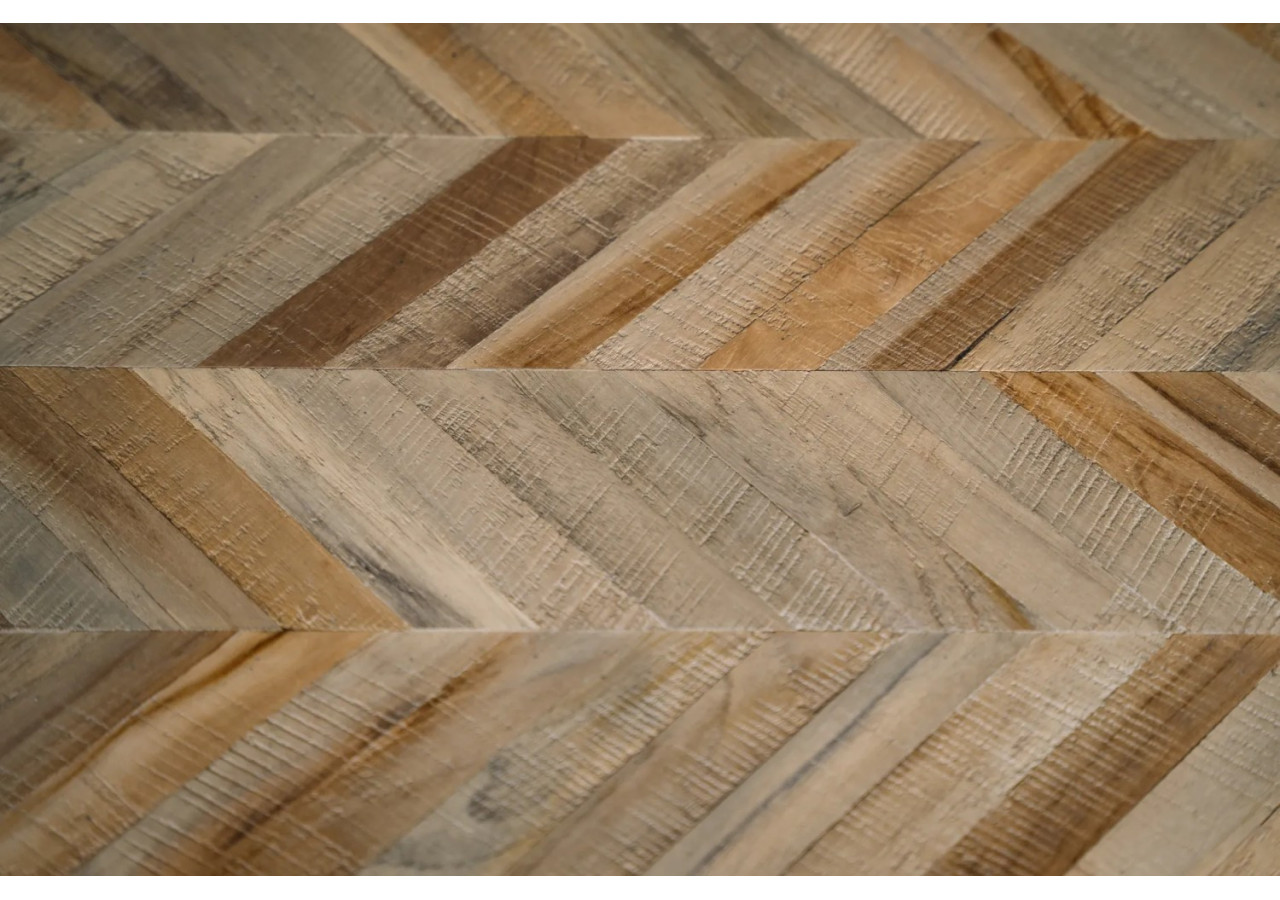 Console Herringbone - Bois Teck Naturel - INSU003N - Bazar Bizar