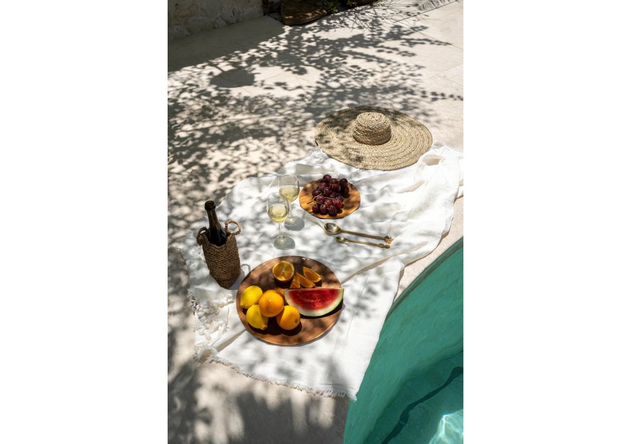 Nappe en Lin - Blanche - 150x200cm - INMAX002W-150x200 - Bazar Bizar