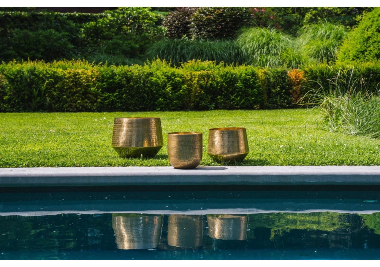 Cache-pot Hammered - Laiton - XL - INAB020Bra-XL - Bazar Bizar