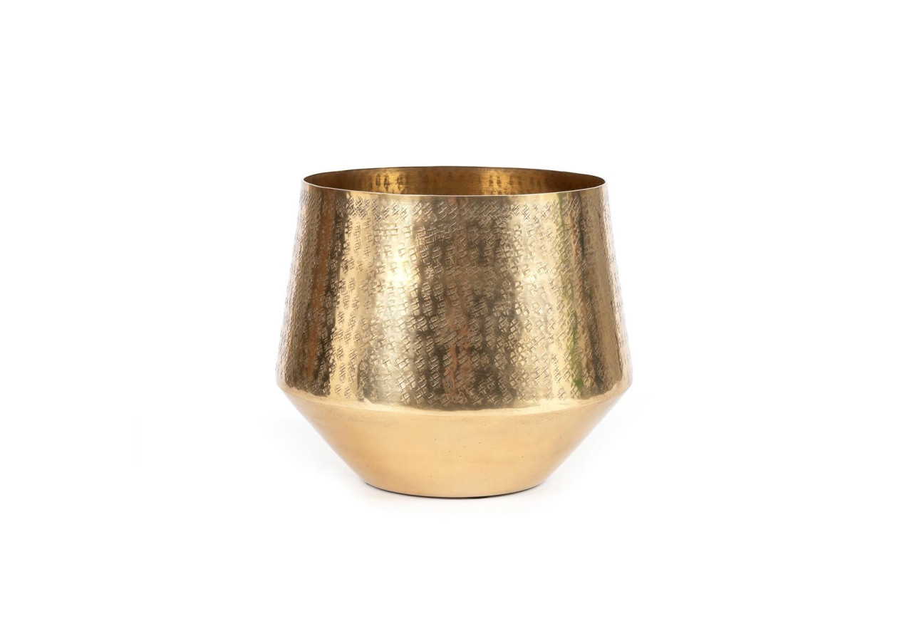 Cache-pot Hammered - Laiton - L - INAB020Bra-L - Bazar Bizar