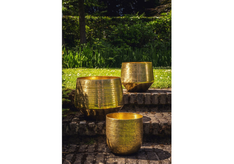 Cache-pot Hammered - Laiton - L - INAB020Bra-L - Bazar Bizar 2