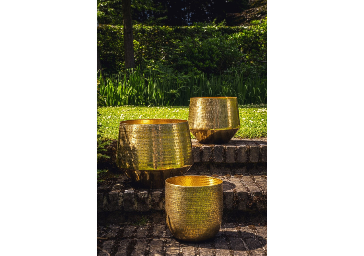 Cache-pot Hammered - Laiton - L - INAB020Bra-L - Bazar Bizar