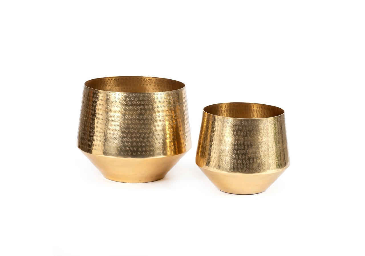 Cache-pot Hammered - Laiton - L - INAB020Bra-L - Bazar Bizar