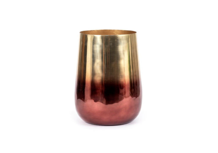 Vase en laiton bicolore -...