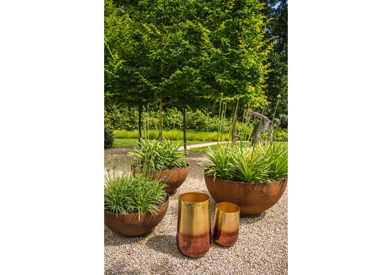Vase en laiton bicolore - Finition laiton - L - INAB018Bra-L - Bazar Bizar