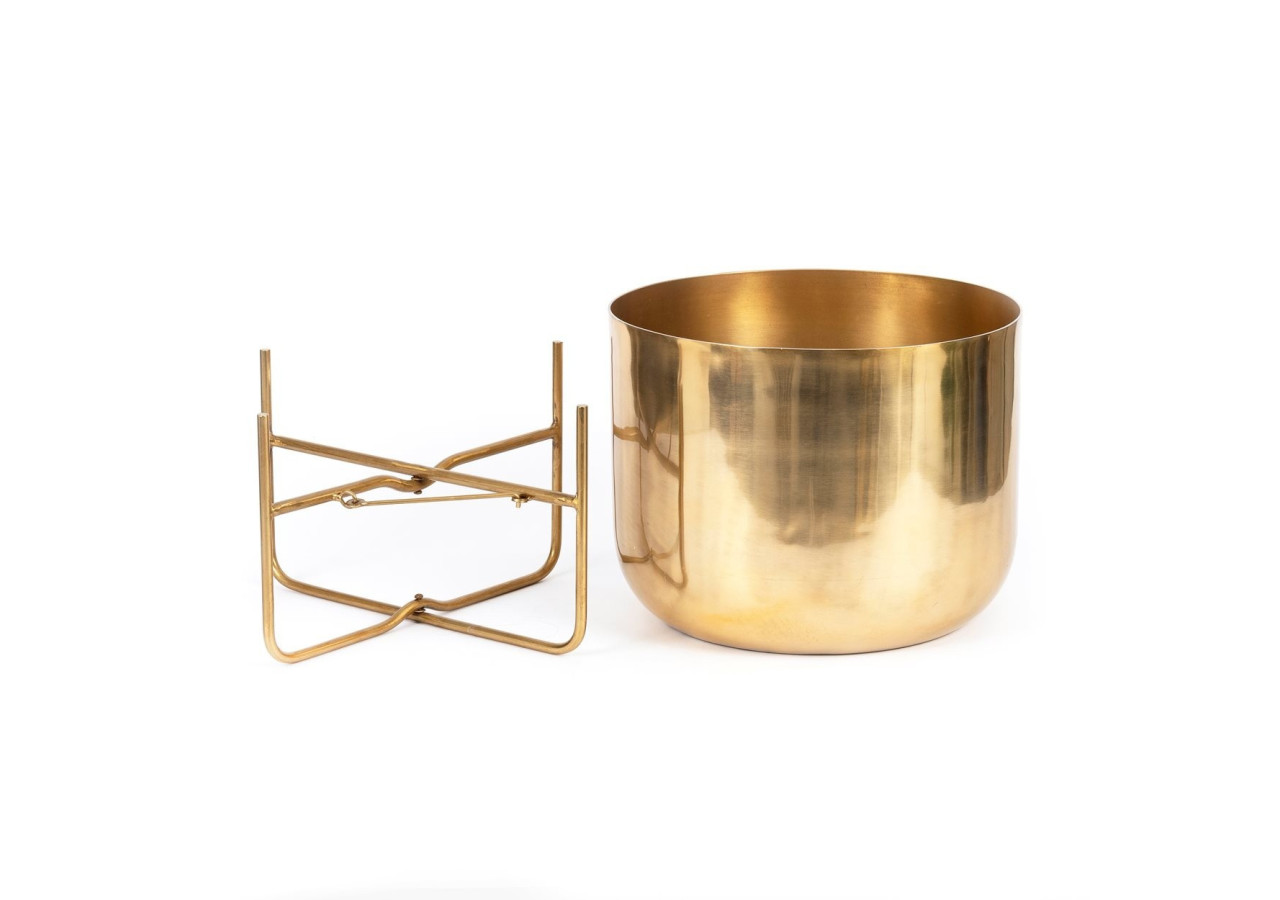 Vase en laiton sur pied - Finition laiton - XL - INAB017Bra-XL - Bazar Bizar