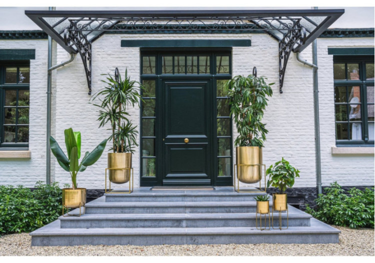 Vase en laiton sur pied - Finition laiton - L - INAB017Bra-L - Bazar Bizar 2