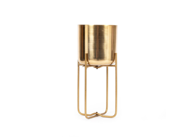 Vase en laiton sur pied -...