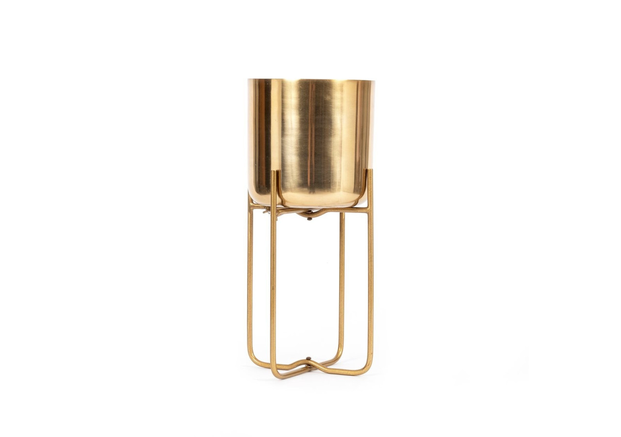Vase en laiton sur pied - Finition laiton - M - INAB017Bra-M - Bazar Bizar