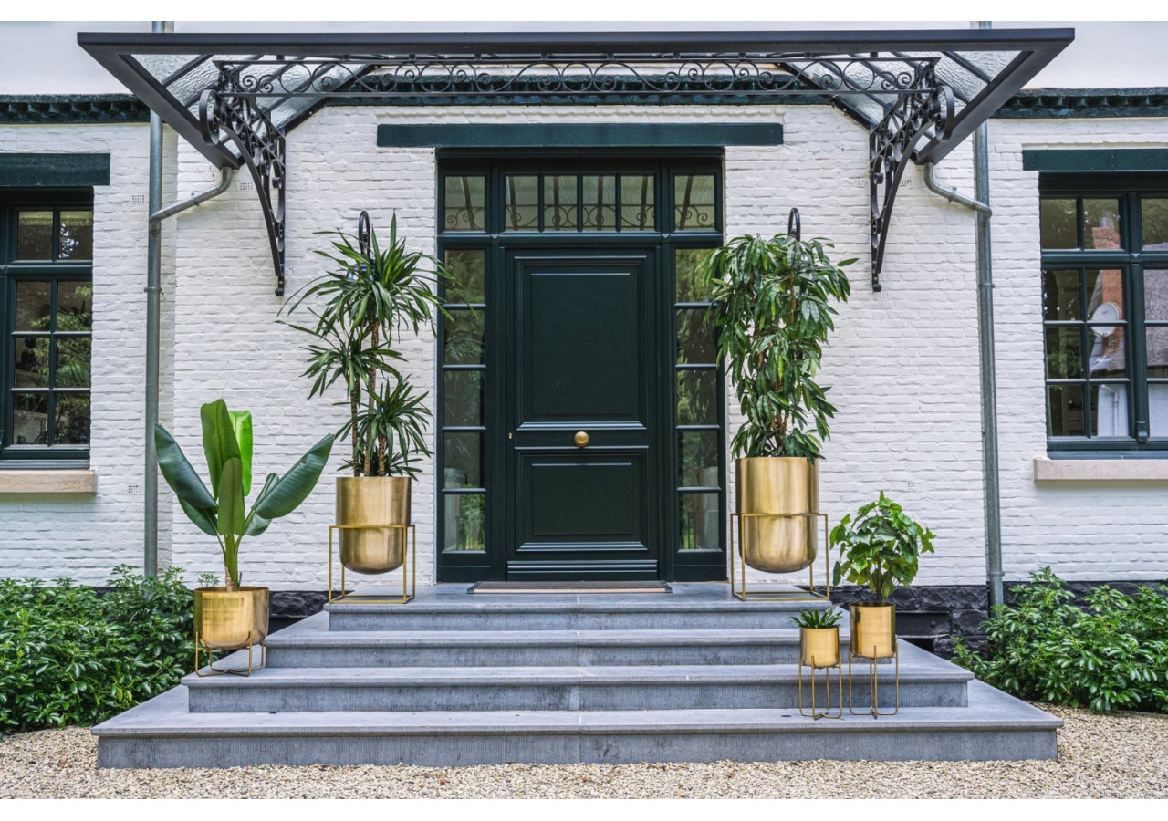 Vase en laiton sur pied - Finition laiton - M - INAB017Bra-M - Bazar Bizar