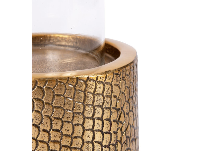 Support de bougie Croco avec verre - Finition laiton - L - INAB016Bra-L - Bazar Bizar