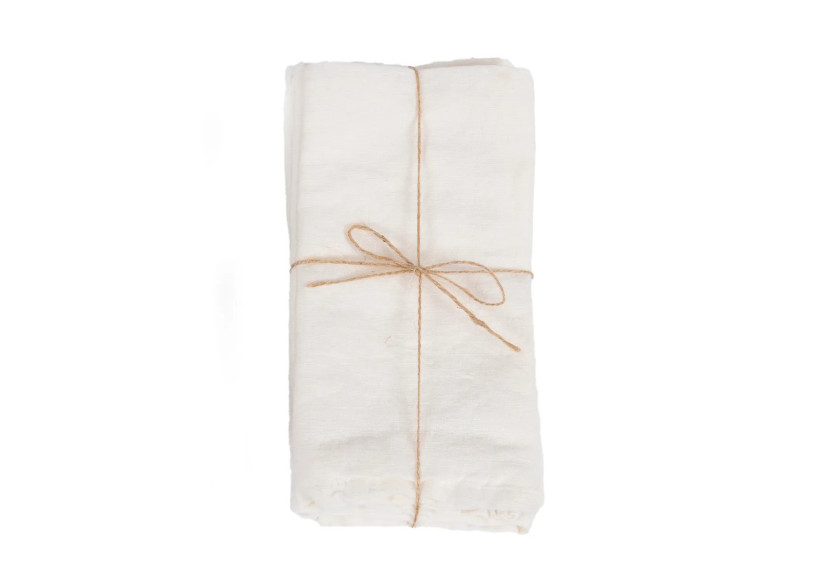 Serviette en lin - Blanche - Lot de 4 - INMAX001W-45x45-SET4 - Bazar Bizar Serviette en lin - Blanche - Lot de 4 - INMAX001W-45x45-SET4 - Bazar Bizar