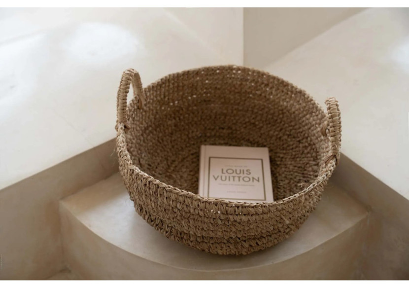 Plateau en Raphia - Naturel - Grand - JACA026N-L - Bazar Bizar