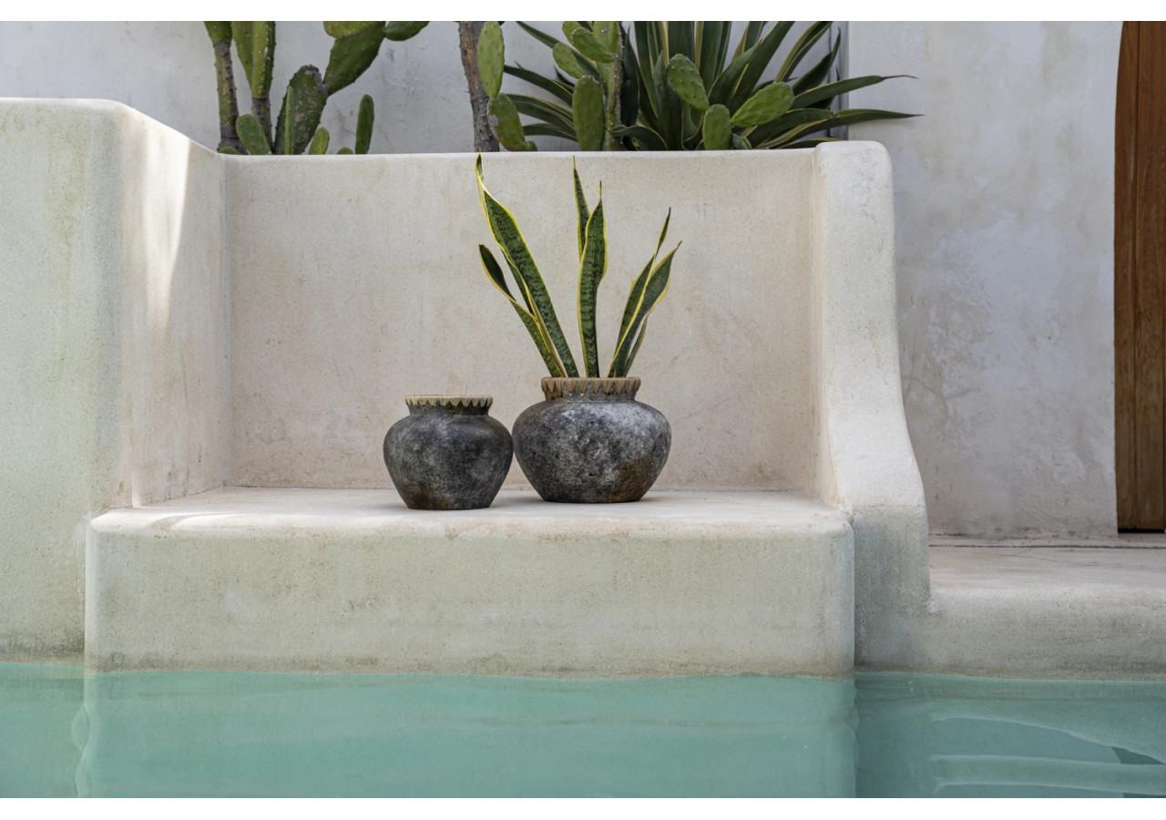 Vase Styly - Gris Antique - Moyen - JABR041AG-M - Bazar Bizar