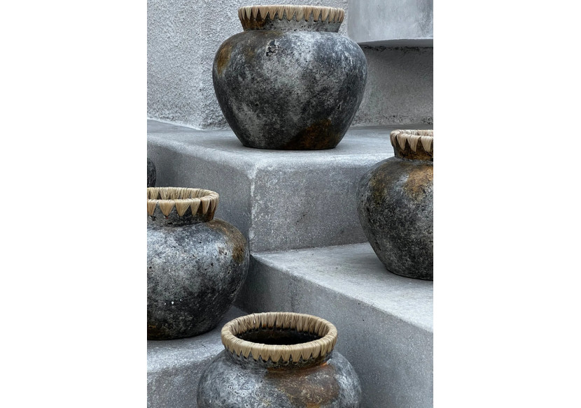 Vase Styly - Gris Antique - Moyen - JABR041AG-M - Bazar Bizar