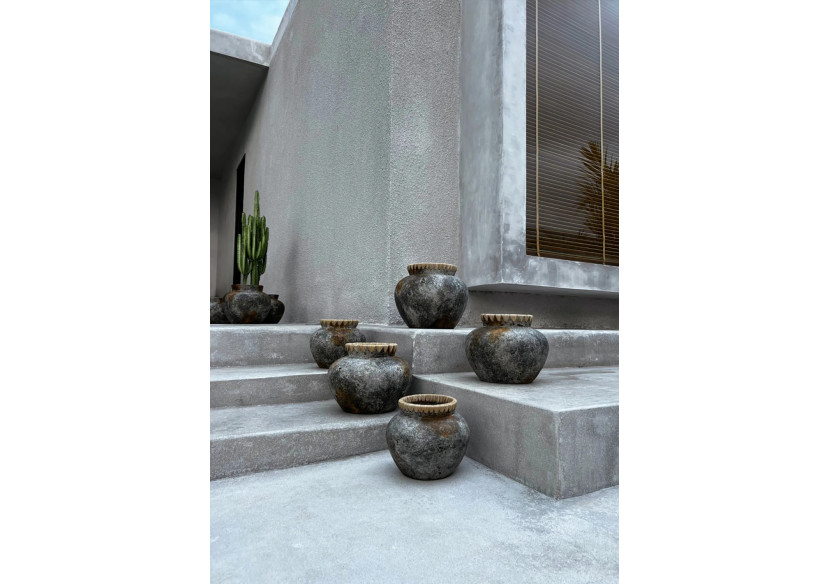 Vase Styly - Gris Antique - Moyen - JABR041AG-M - Bazar Bizar