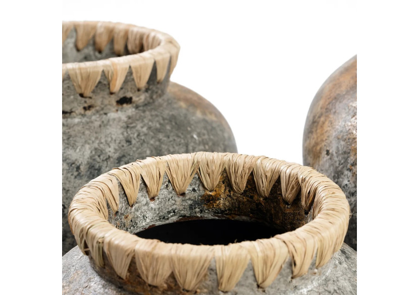 Vase Styly - Gris Antique - Moyen - JABR041AG-M - Bazar Bizar