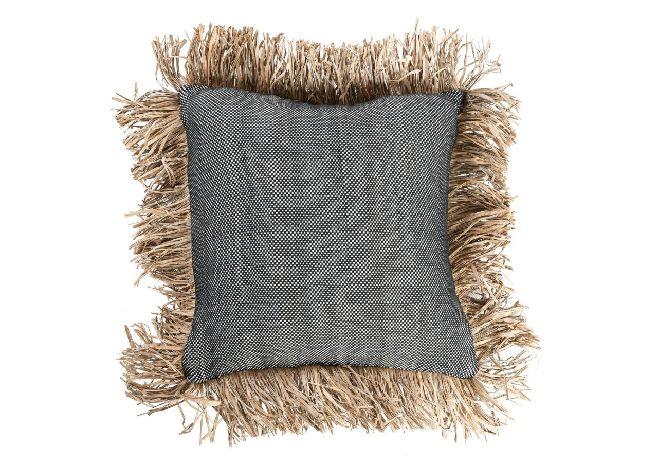 Housse de Coussin THE COTTON BONITA - Noir Naturel - 40x40 - JABR067NB-40x40 - Bazar Bizar