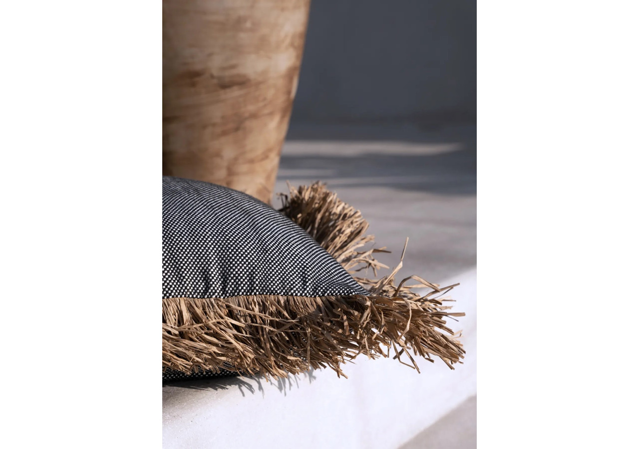 Housse de Coussin THE COTTON BONITA - Noir Naturel - 40x40 - JABR067NB-40x40 - Bazar Bizar