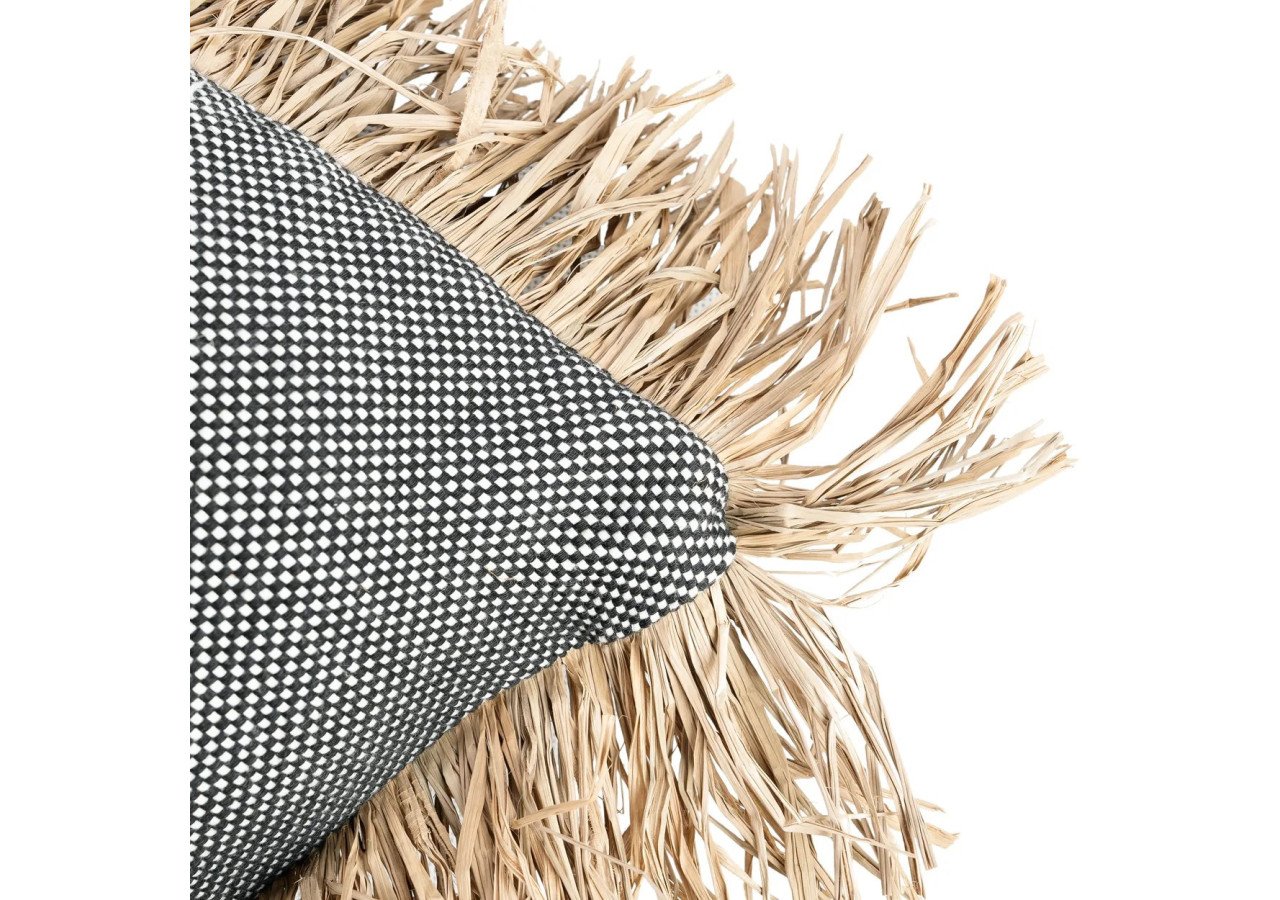 Housse de Coussin THE COTTON BONITA - Noir Naturel - 40x40 - JABR067NB-40x40 - Bazar Bizar