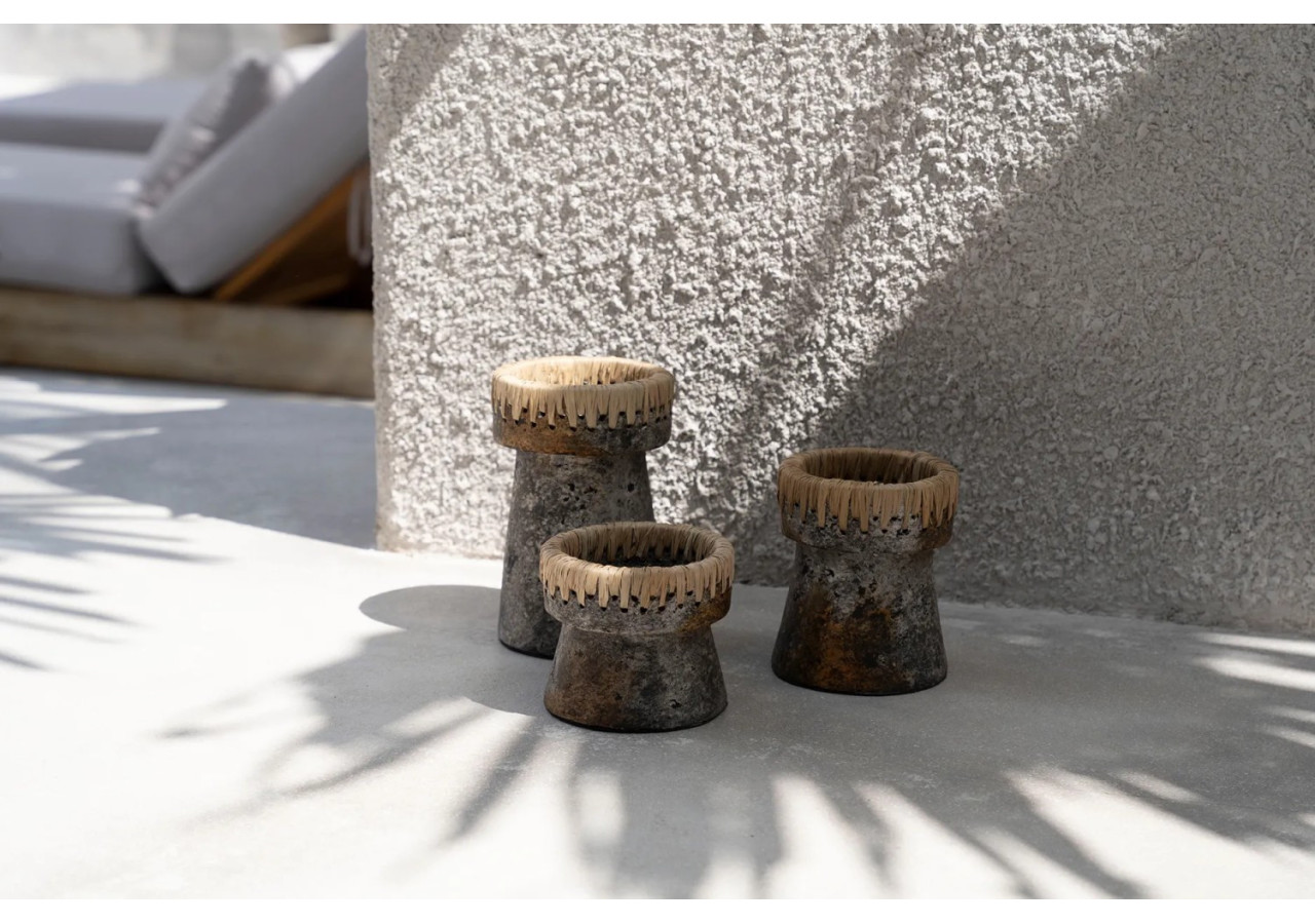 Bougeoir Élégant - Gris Antique - S - JABR045AG-S - Bazar Bizar