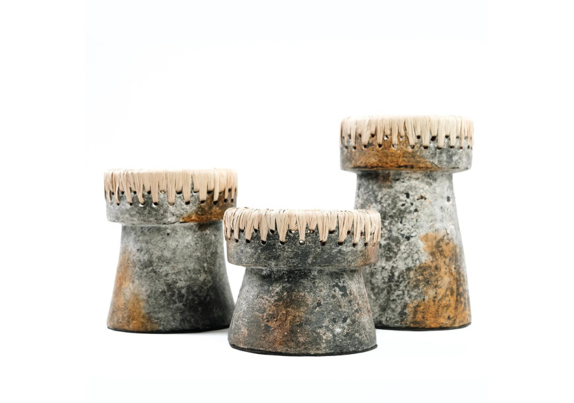 Bougeoir Élégant - Gris Antique - S - JABR045AG-S - Bazar Bizar