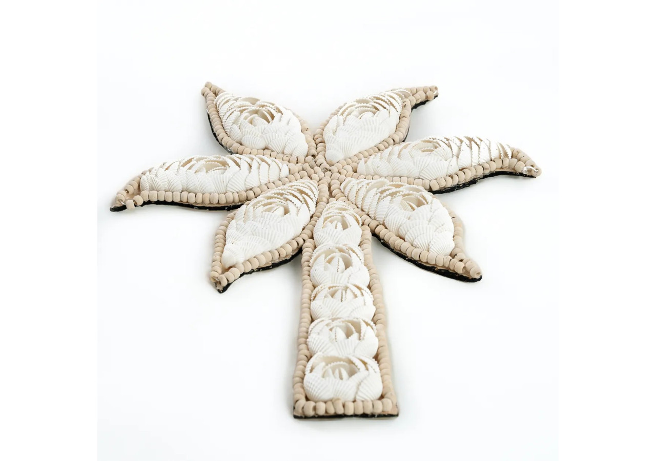 Déco Palmier en Coquillages - Blanc - BABL022W - Bazar Bizar