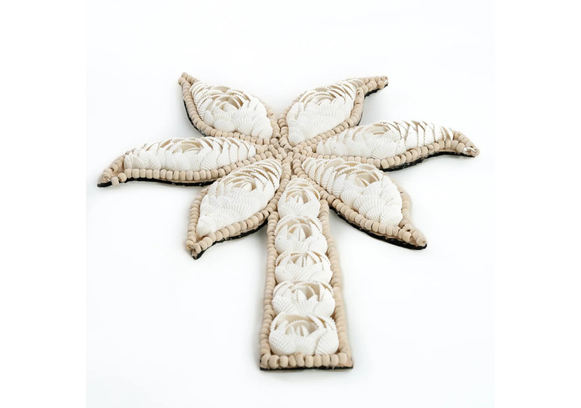 Déco Palmier en Coquillages - Blanc - BABL022W - Bazar Bizar