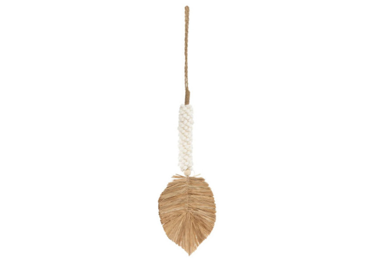 Tassel en Coquillages et Raffia - Blanc Naturel - BALE081WN - Bazar Bizar