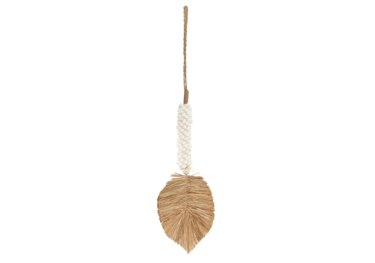 Tassel en Coquillages et Raffia - Blanc Naturel - BALE081WN - Bazar Bizar