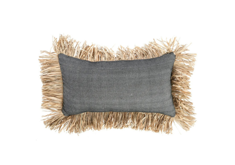 Housse de Coussin Coton Bonita - Naturel Noir - 30x50 - JABR067NB-30x50 - Bazar Bizar