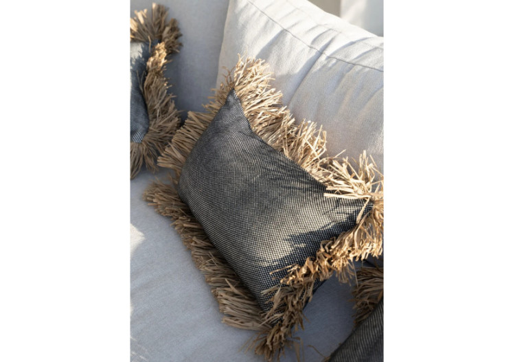 Housse de Coussin Coton Bonita - Naturel Noir - 30x50 - JABR067NB-30x50 - Bazar Bizar 2