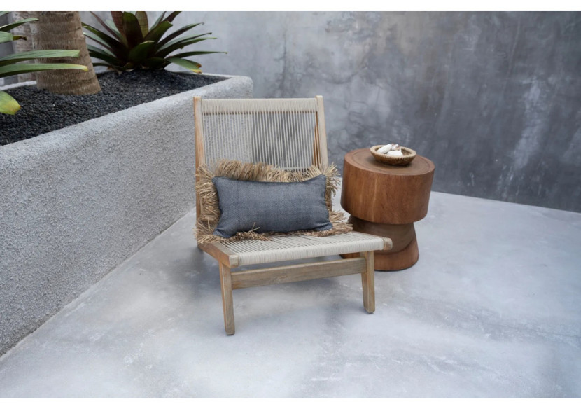 Housse de Coussin Coton Bonita - Naturel Noir - 30x50 - JABR067NB-30x50 - Bazar Bizar