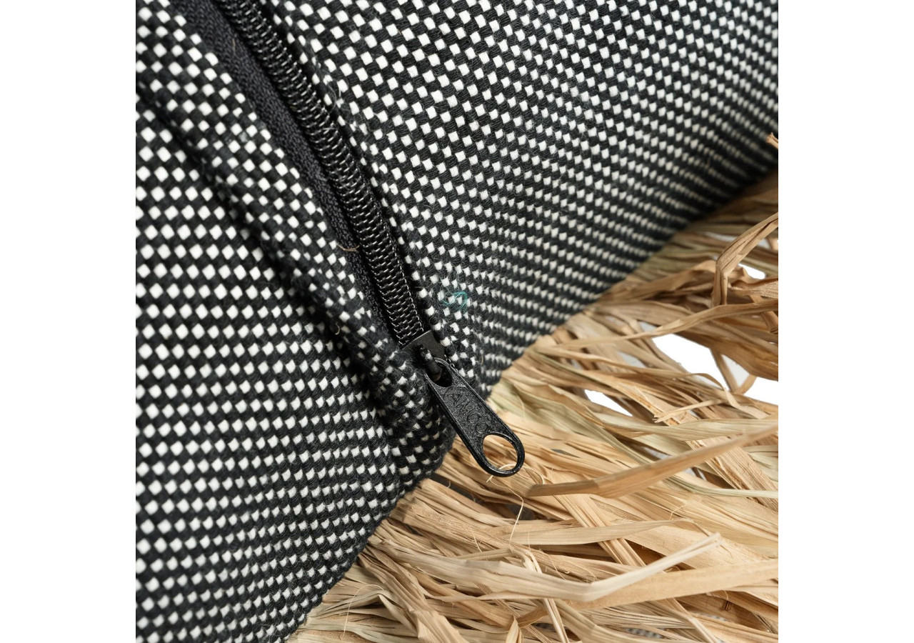 Housse de Coussin Coton Bonita - Naturel Noir - 30x50 - JABR067NB-30x50 - Bazar Bizar