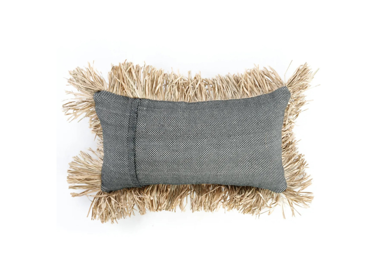 Housse de Coussin Coton Bonita - Naturel Noir - 30x50 - JABR067NB-30x50 - Bazar Bizar