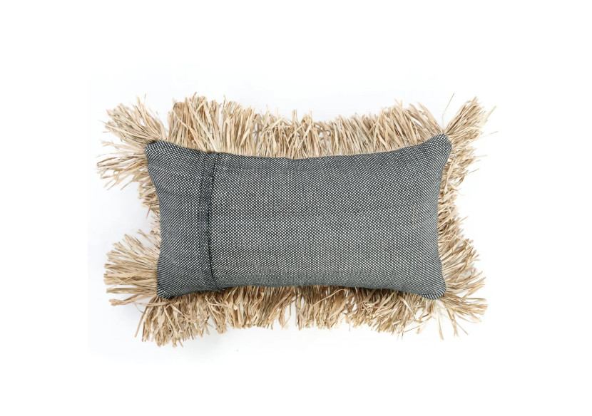 Housse de Coussin Coton Bonita - Naturel Noir - 30x50 - JABR067NB-30x50 - Bazar Bizar