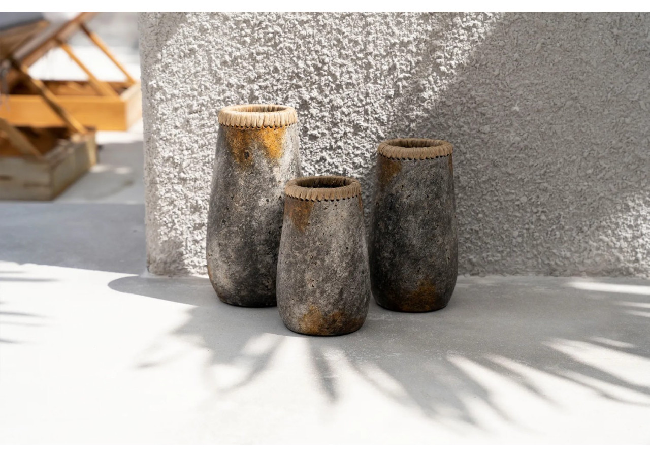 Vase Sneaky - Gris Antique - Taille S - JABR039AG-S - Bazar Bizar