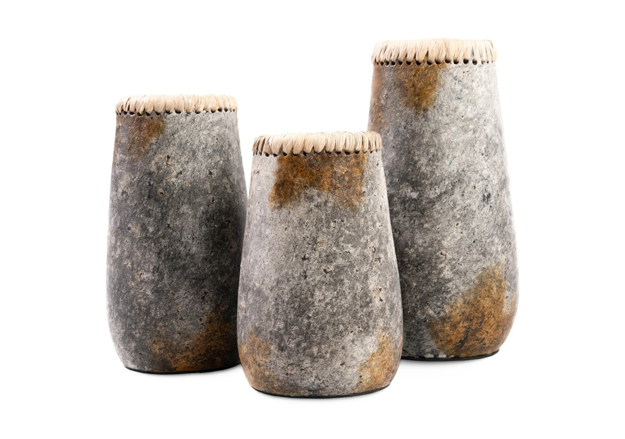 Vase Sneaky - Gris Antique - Taille S - JABR039AG-S - Bazar Bizar
