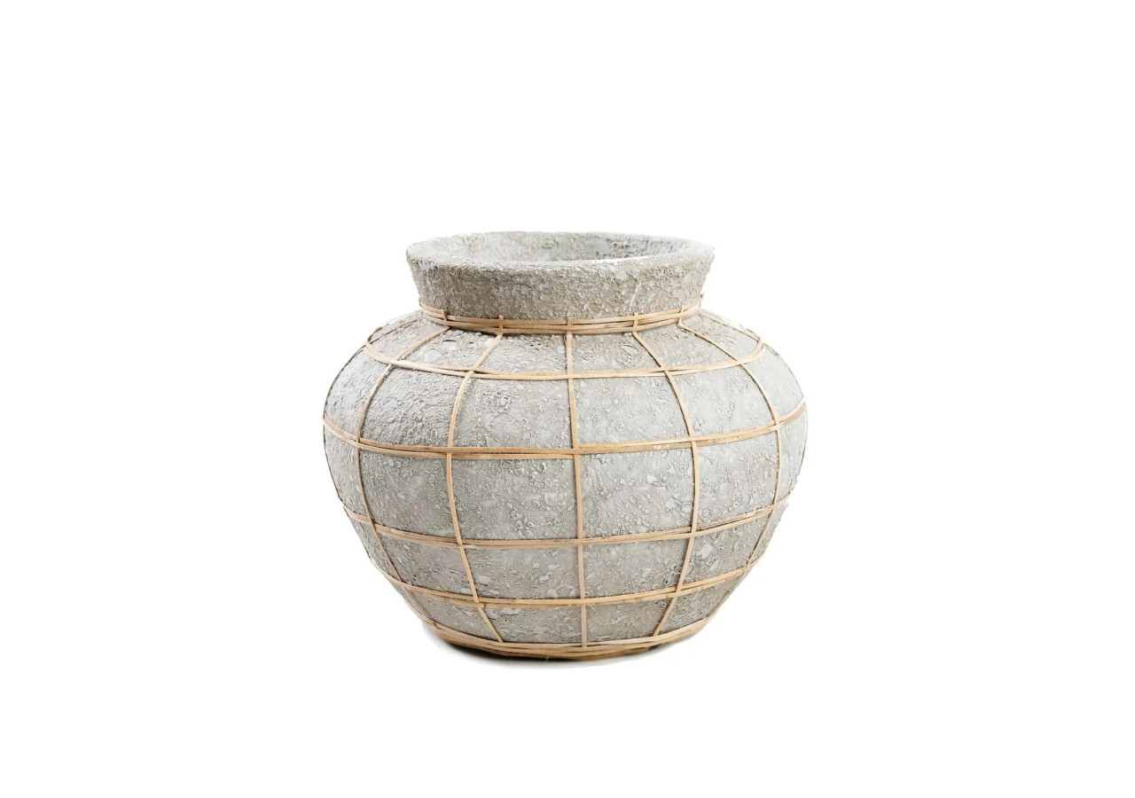 Vase Belly - Concrete Naturel - Taille S - JABR087ConN-S - Bazar Bizar