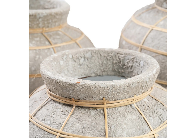 Vase Belly - Béton Naturel - Taille M - JABR087ConN-M - Bazar Bizar